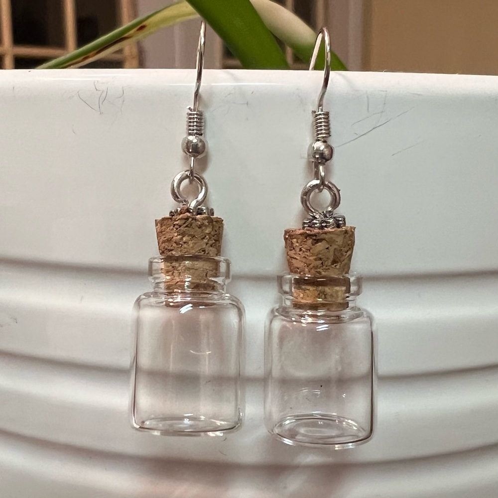 Pair of BOTTLED fish hook  earrings